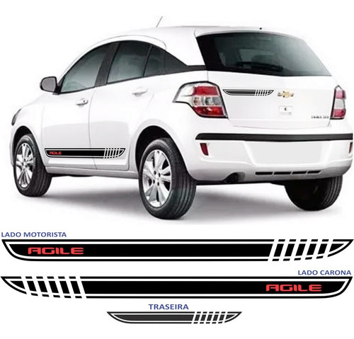 Adesivo Lateral Chevrolet Agile Ls Lt Ltz Spot Kit Gm